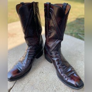 Vintage Lucchese Genuine Leather Men’s Cowboy Boots